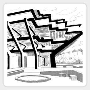 geisel library in modern brutalist architecture Sticker